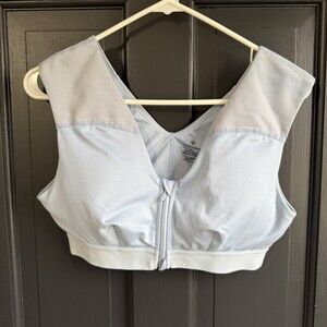 Tommie Copper Sports Bra Womens Large Blue Zip Front Shoulder Support Gym